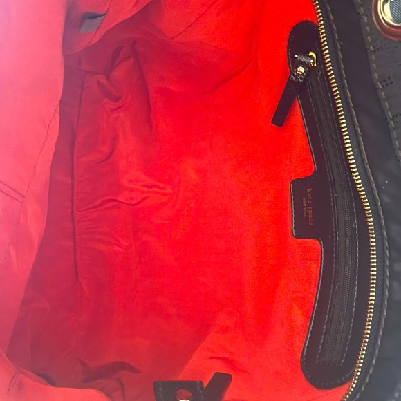 Kate Spade Quilted dark leather tote with signature lining - Picture 4 of 5